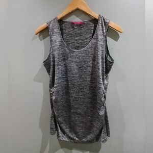 Not Just Pants Gray Athletic Ruched Tank Top